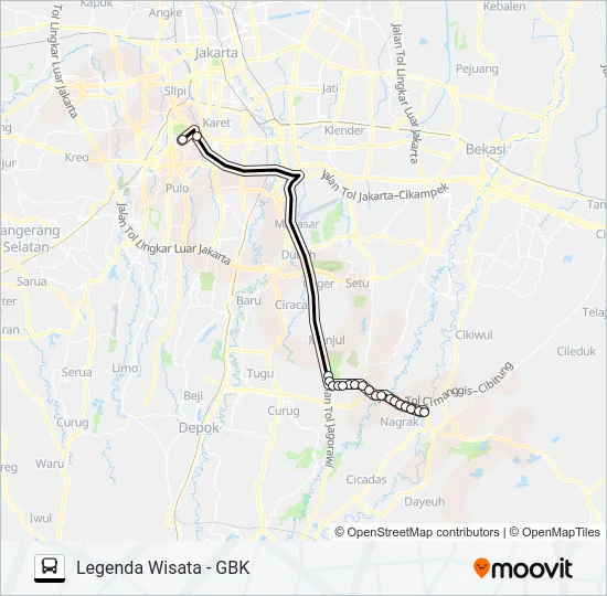 JRC LEGENDA WISATA Bus Line Map