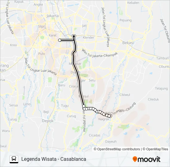 JRC LEGENDA WISATA Bus Line Map