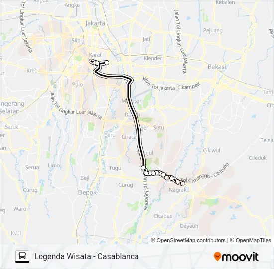 JRC LEGENDA WISATA Bus Line Map
