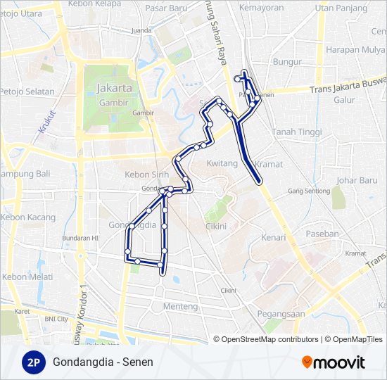 Rute 2p: Jadwal, Pemberhentian & Peta - Stasiun Gondangdia (Diperbarui)