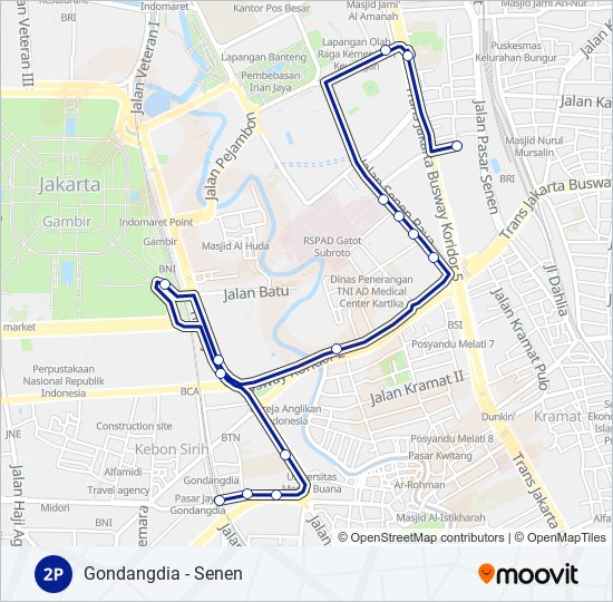 Rute 2p: Jadwal, Pemberhentian & Peta - Terminal Senen (Diperbarui)