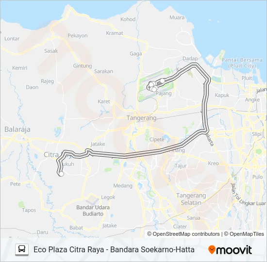 DAMRI CIKUPA Bus Line Map
