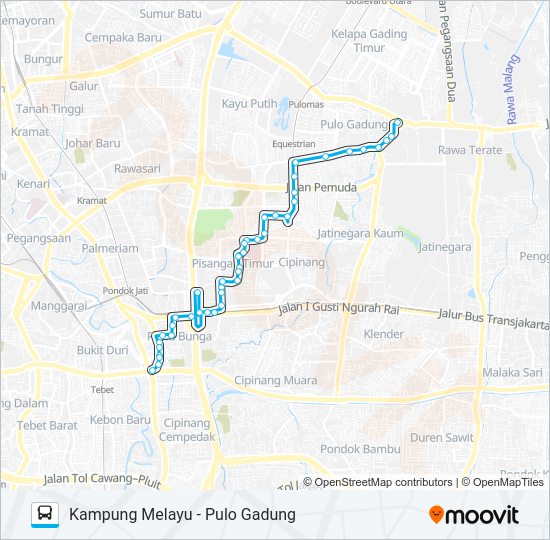 Rute Jak41: Jadwal, Pemberhentian & Peta - Kampung Melayu (Diperbarui)