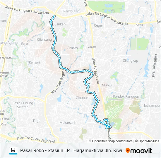 JAK73 Bus Line Map