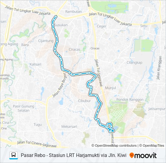 Rute Jak73: Jadwal, Pemberhentian & Peta - Stasiun LRT Harjamukti ...