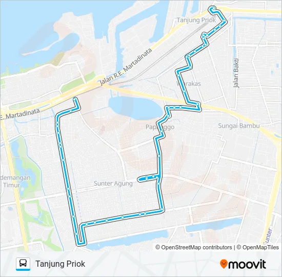 JAK77 Bus Line Map