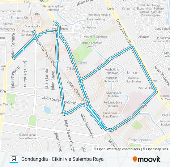 JAK10A Bus Line Map