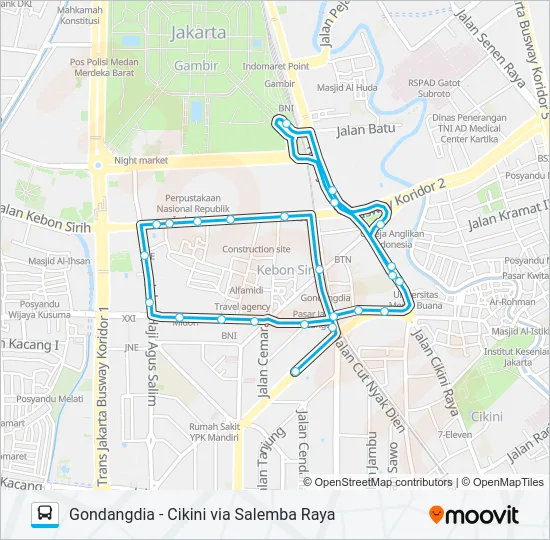 JAK10A Bus Line Map