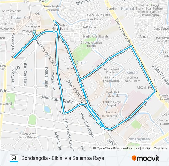 Rute Jak10a: Jadwal, Pemberhentian & Peta - Stasiun Gondangdia (Diperbarui)