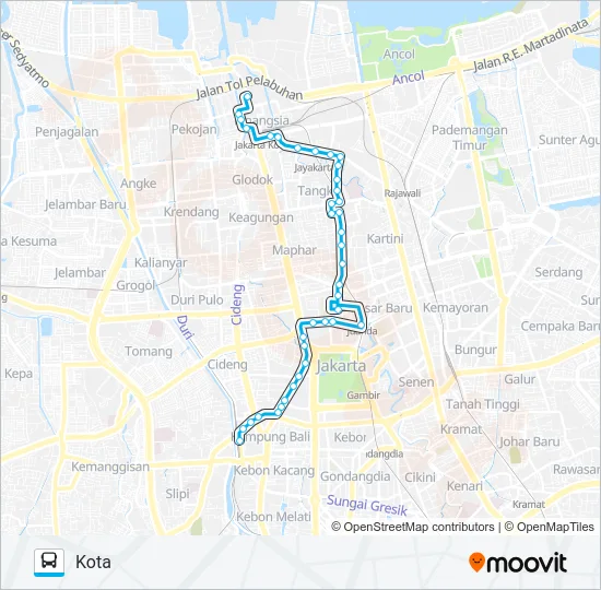 JAK10 Bus Line Map