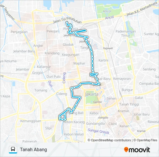 JAK10 Bus Line Map