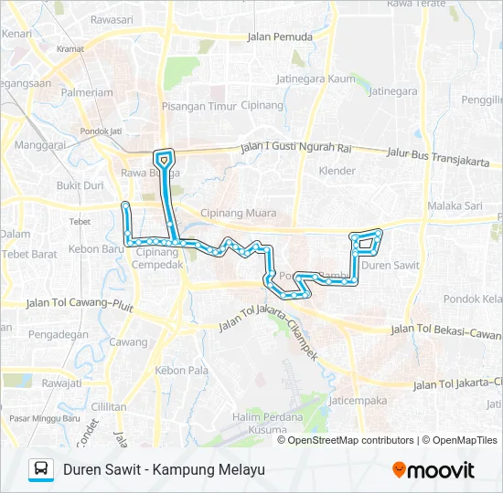 JAK2 Bus Line Map