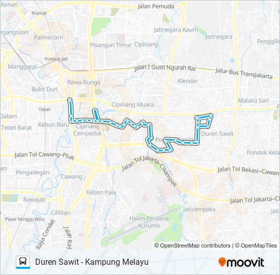 Rute Jak2: Jadwal, Pemberhentian & Peta - Duren Sawit (Diperbarui)