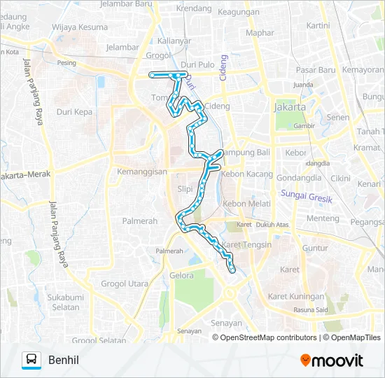 JAK54 Bus Line Map