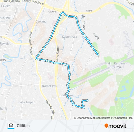 JAK75 Bus Line Map