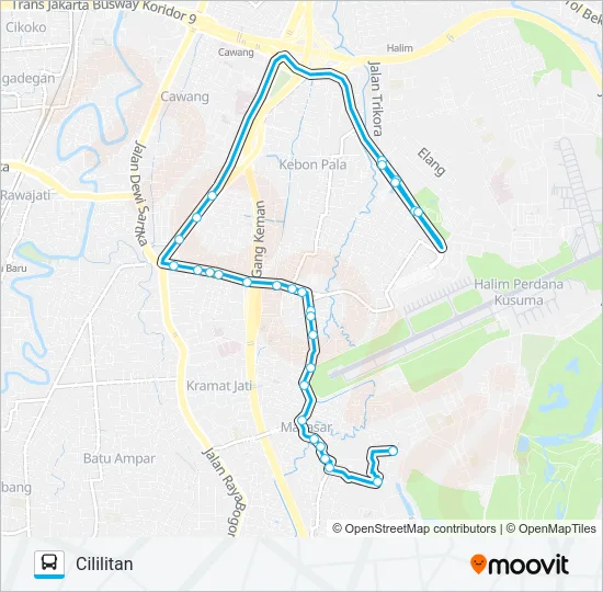 JAK75 Bus Line Map