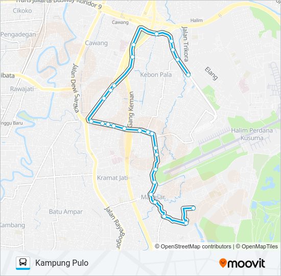 JAK75 Bus Line Map