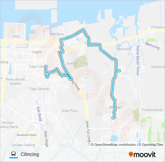 JAK58 Bus Line Map