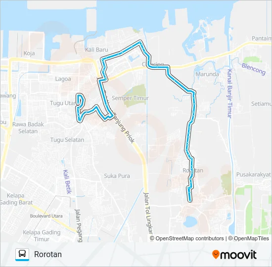 JAK58 Bus Line Map