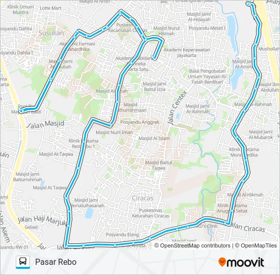 JAK72 Bus Line Map