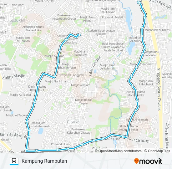 JAK72 Bus Line Map