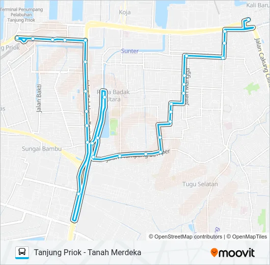 JAK117 Bus Line Map