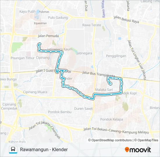 JAK34 Bus Line Map
