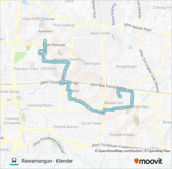 JAK34 Bus Line Map