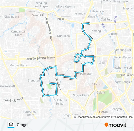 JAK53 Bus Line Map