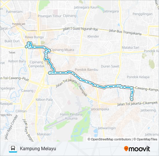 Rute Jak84: Jadwal, Pemberhentian & Peta - Kampung Melayu (Diperbarui)