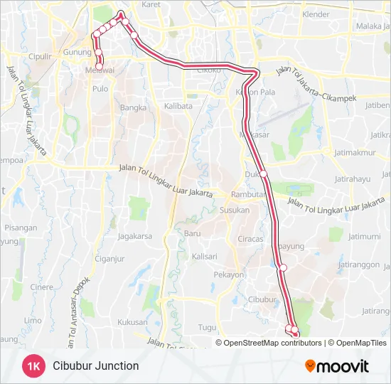 1K Bus Line Map
