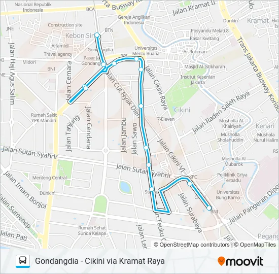 JAK10B Bus Line Map