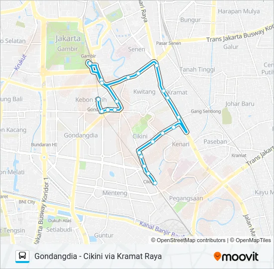 JAK10B Bus Line Map