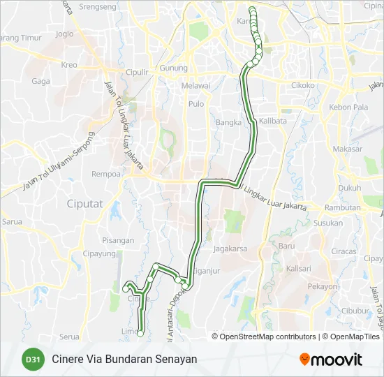 D31 Bus Line Map