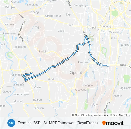 S12 Bus Line Map