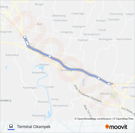 KLARI - CIKAMPEK Bus Line Map
