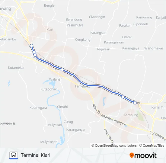 KLARI - CIKAMPEK Bus Line Map