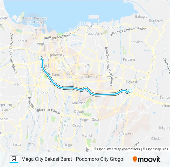 JRC BEKASI BARAT Bus Line Map