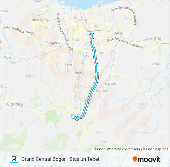 JRC GRAND CENTRAL BOGOR Bus Line Map