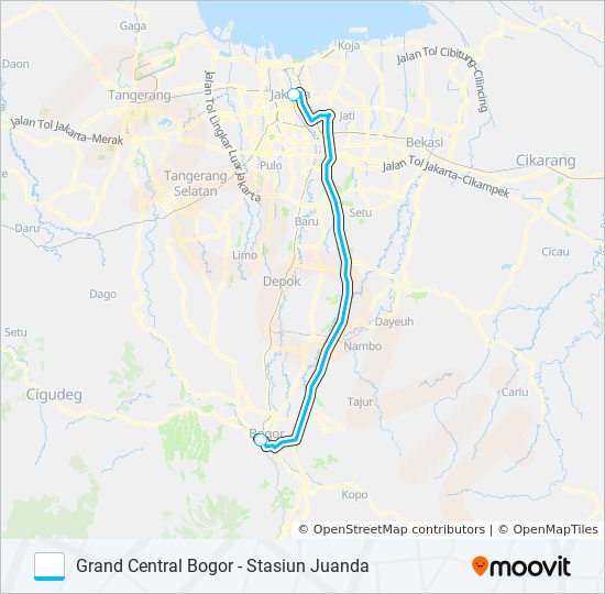 JRC GRAND CENTRAL BOGOR bis Peta Jalur