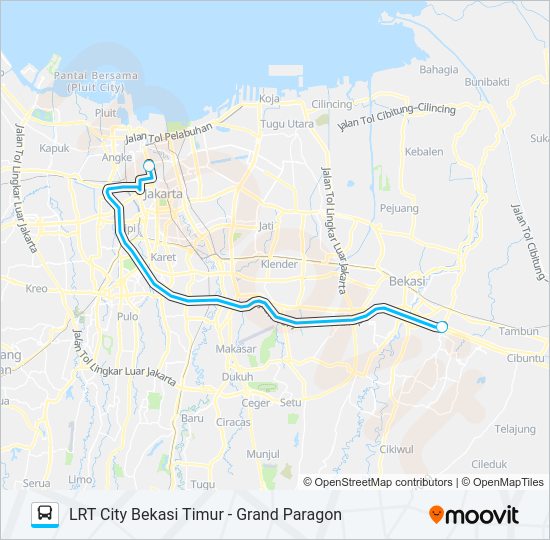 JRC LRT CITY BEKASI TIMUR bis Peta Jalur