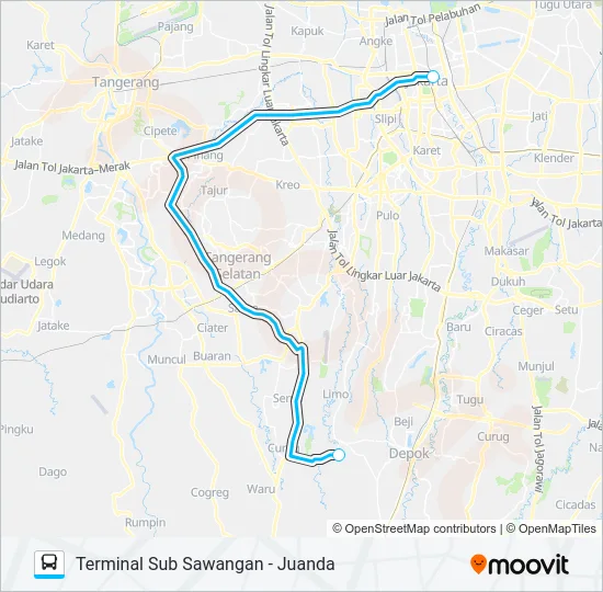 JRC SAWANGAN Bus Line Map