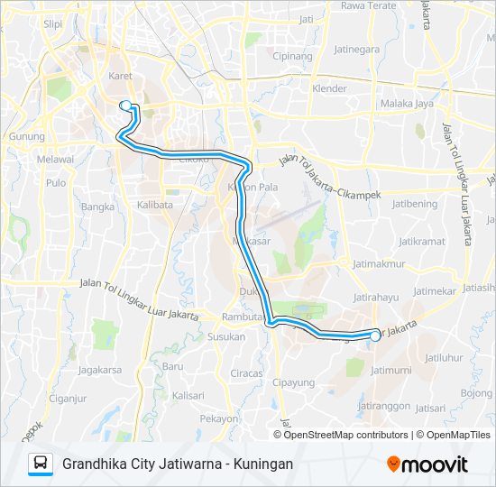 JRC JATIWARNA bis Peta Jalur