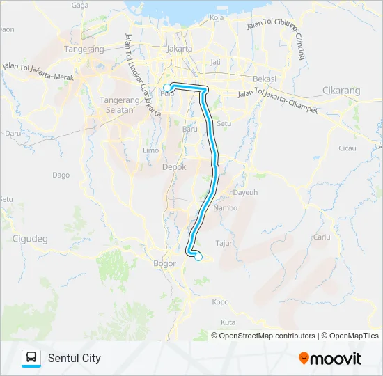 JRC SENTUL CITY Bus Line Map