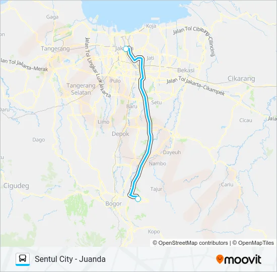 JRC SENTUL CITY Bus Line Map