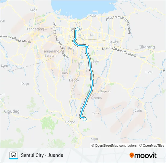 JRC SENTUL CITY Bus Line Map