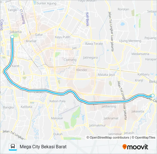 JRC BEKASI BARAT Bus Line Map