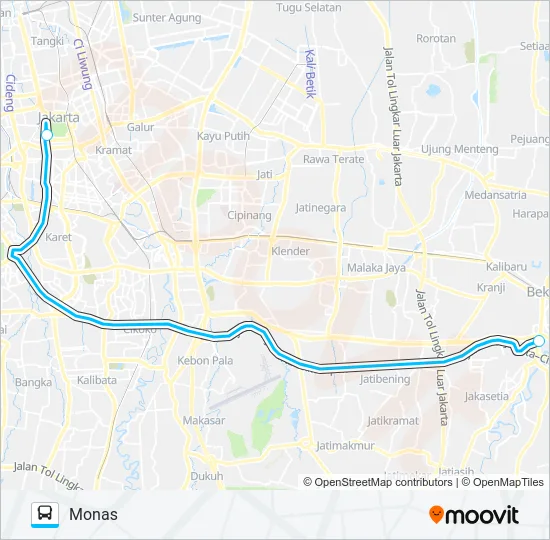 JRC BEKASI BARAT Bus Line Map
