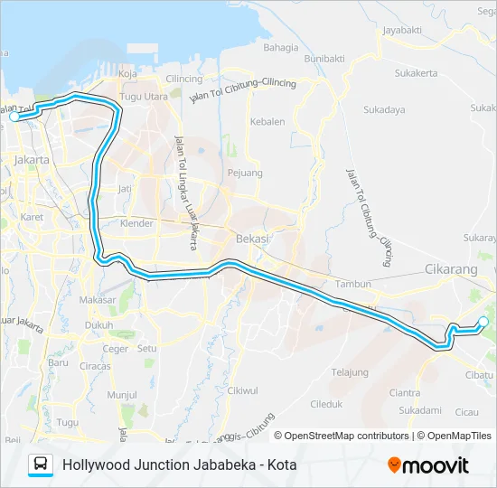 JRC HOLLYWOOD JUNCTION Bus Line Map