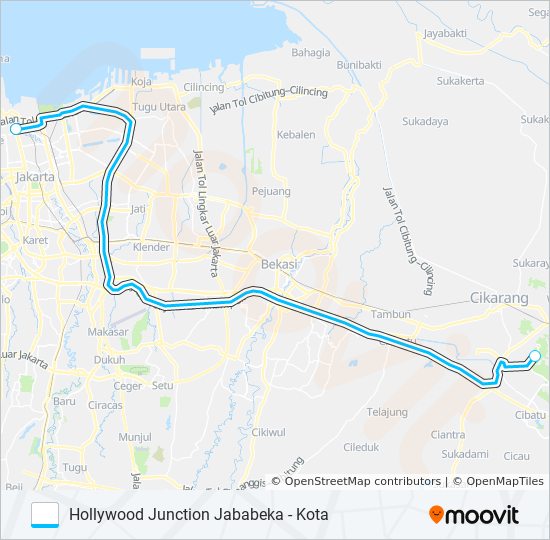 JRC HOLLYWOOD JUNCTION bus Line Map